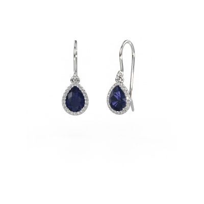 Drop earrings Seline per 585 white gold sapphire 7x5 mm