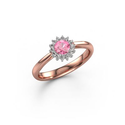Bague de fiançailles Tilly RND 1 585 or rose saphir rose 4.2 mm