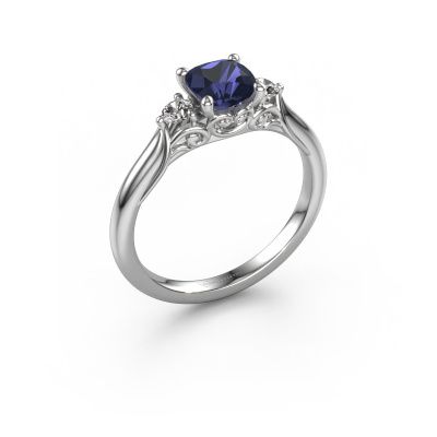Engagement ring Laurian CUS 950 platinum sapphire 5.5 mm