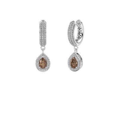 Drop earrings Barbar 2 950 platinum brown diamond 1.305 crt