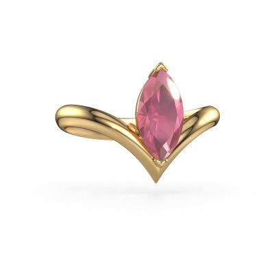 Engagement ring Maddy MRQ 585 gold tourmaline pink 11x5.5 mm
