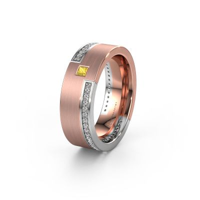 Wedding ring WH2048L17DM 585 rose gold yellow sapphire ±0.28x0.09in