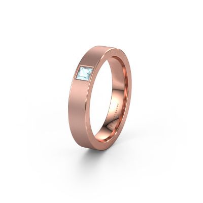 Friendship ring WH0101L14BMSQ 585 rose gold aquamarine ±0.16x0.08 in
