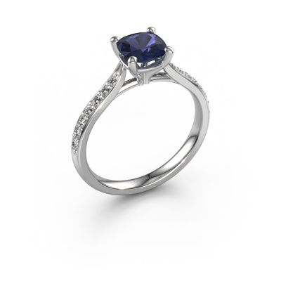 Engagement ring Mignon CUS 2 585 white gold sapphire 6 mm
