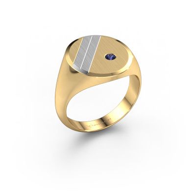 Signet ring Wesley 5 585 gold sapphire 2.5 mm