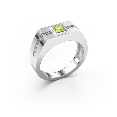 Herrenring Robertus 2 585 Weißgold Peridot 4 mm
