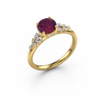 Engagement ring Emma RND 585 gold rhodolite 6.5 mm