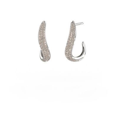 Boucles d'oreilles Dina 2 950 platine diamant brun 0.645 crt