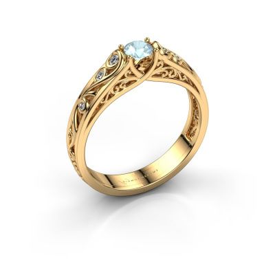 Ring Quinty 585 goud aquamarijn 4.7 mm