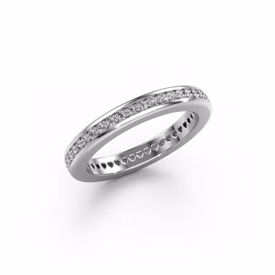 Stackable ring Elvire 3 585 white gold diamond 0.48 crt