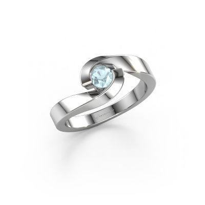 Ring Sheryl 950 platinum aquamarine 4 mm
