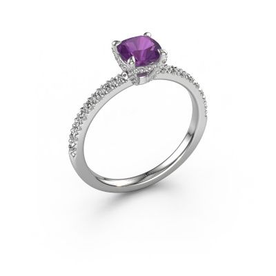 Engagement ring Saskia 1 CUS 950 platinum amethyst 5.5 mm