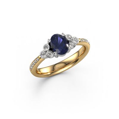 Engagement ring Lucy 2 585 gold sapphire 7x5 mm