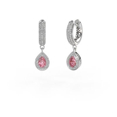 Pendants d'oreilles Barbar 2 585 or blanc diamant synthétique roze 6x4 mm