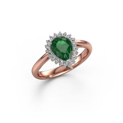 Engagement ring Tilly per 1 585 rose gold emerald 8x6 mm