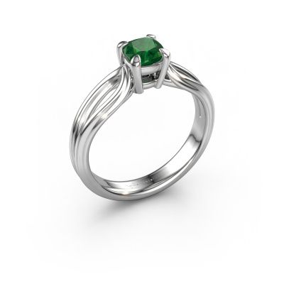 Engagement ring Antonia cus 1 950 platinum emerald 5 mm