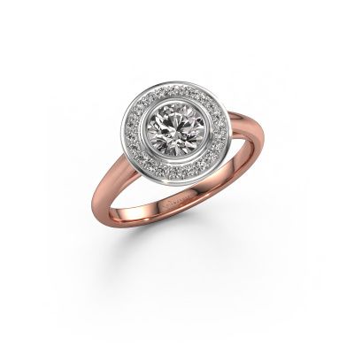 Promise ring Noud 1 RND 585 rose gold diamond 0.747 crt