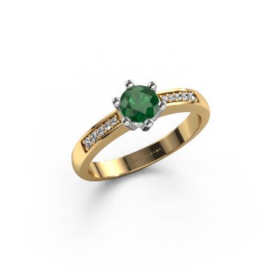 Engagement ring Luna 2 585 gold emerald 5 mm