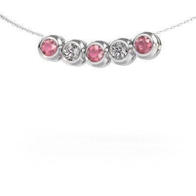 Necklace Kim 5 585 white gold tourmaline pink 4 mm