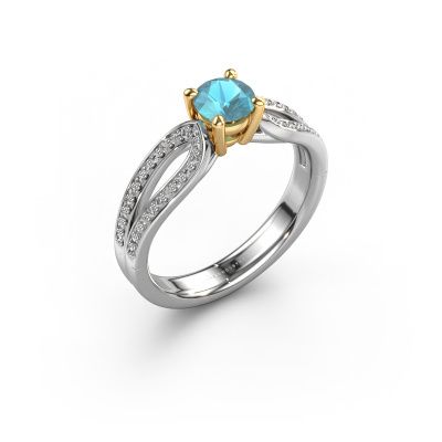 Engagement ring Antonia rnd 2 585 white gold blue topaz 5 mm