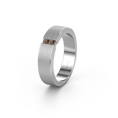 Wedding ring WH2136L15E 585 white gold smokey quartz ±0.20x0.1in