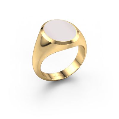 Chevalière Herman 4 585 or jaune nicolo rouge 15x12 mm