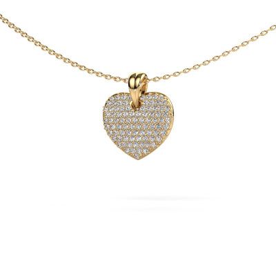 Necklace Heart 5 585 gold diamond 0.402 crt