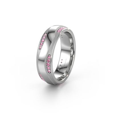 Wedding ring WH2062L26BM 585 white gold pink sapphire ±0.24x0.08 in