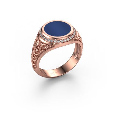 Siegelring Moor 2 585 Roségold Lapislazuli 10 mm
