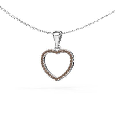Pendant Heart 6 585 white gold brown diamond 0.17 crt