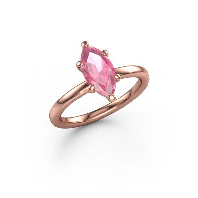 Engagement ring Simone MRQ 1 585 rose gold pink sapphire 11x5.5 mm