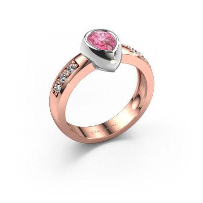Ring Charlotte Pear 585 rose gold pink sapphire 8x5 mm