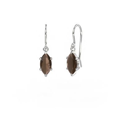 Pendants d'oreilles Laurie MRQ 1 950 platine quartz fumé 10x5 mm