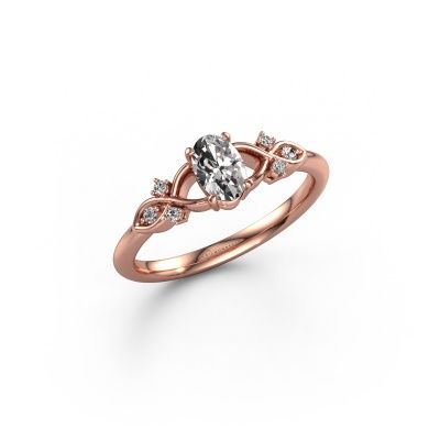 Engagement ring Azra OVL 585 rose gold diamond 0.454 crt