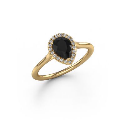 Bague de fiançailles Seline per 1 585 or jaune diamant noir 1.10 crt