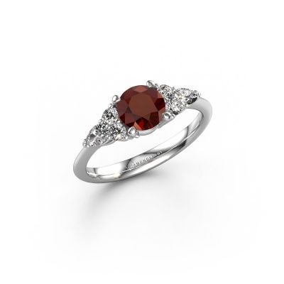 Engagement ring Melani RND 585 white gold garnet 6 mm