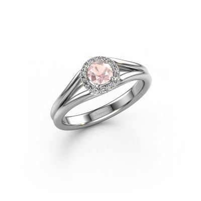 Engagement ring Verla rnd 1 950 platinum morganite champagne 4.7 mm