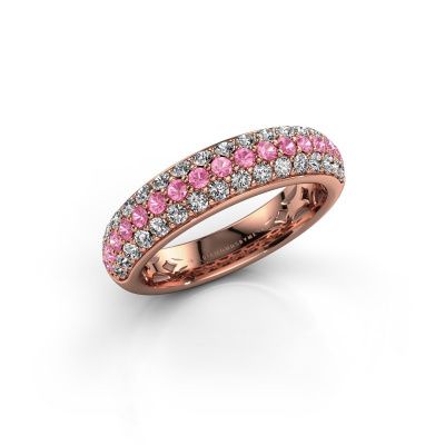 Ring Emely 6 585 rosé goud roze saffier 1.7 mm