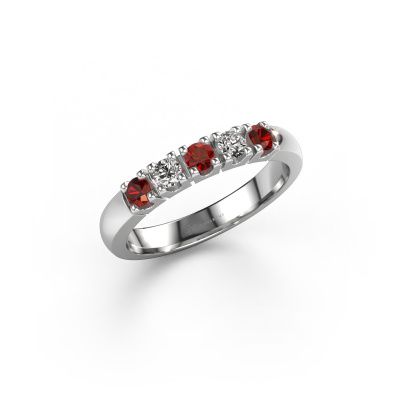 Ring Rianne 5 585 white gold garnet 2.7 mm