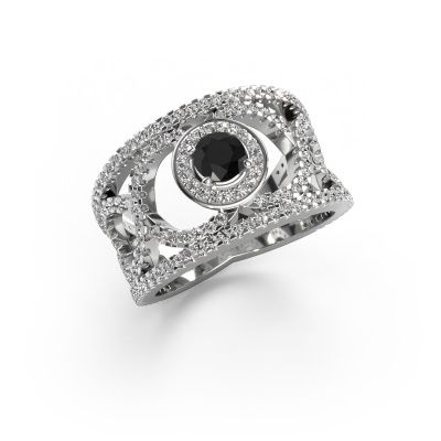 Ring Regina 585 white gold black diamond 1.31 crt