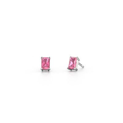 Clous d'oreilles Sam RAD 585 or blanc saphir rose 6x4 mm