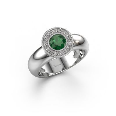 Ring Anna 585 white gold emerald 5 mm