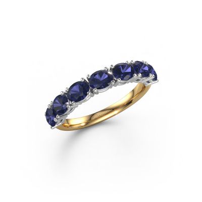 Ring Vivienne half OVL 585 gold sapphire 4.5x3.5 mm