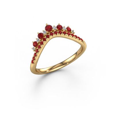 Stackable ring Nica C 585 gold ruby 2.4 mm