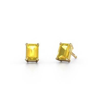 Clous d'oreilles Sam EME 585 or jaune saphir jaune 7x5 mm