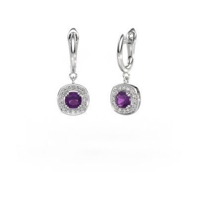 Drop earrings Marlotte 1 585 white gold amethyst 5 mm