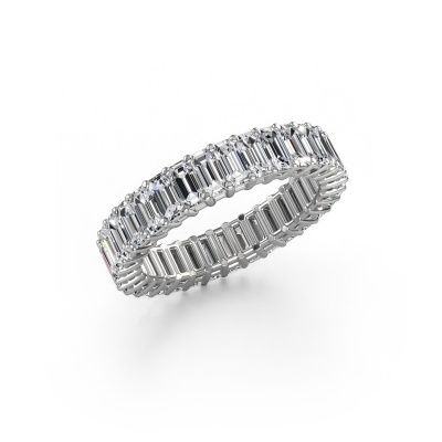 Stackable ring Heddy EME 4x2 585 white gold lab-grown diamond 4.95 crt