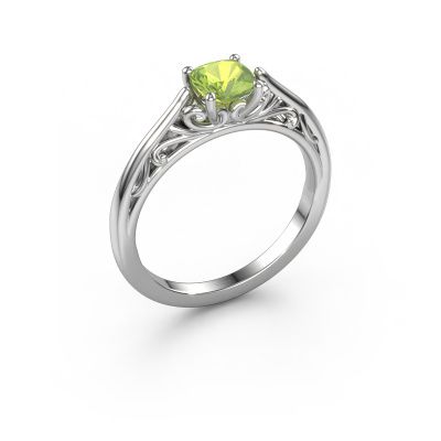 Verlobungsring Shannon cus 950 Platin Peridot 5 mm