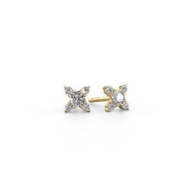 Boucles d'oreilles Nina 585 or jaune diamant 0.40 crt