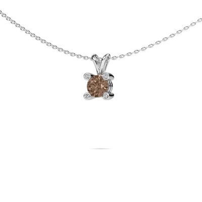 Hanger Fleur 950 platina bruine diamant 0.50 crt